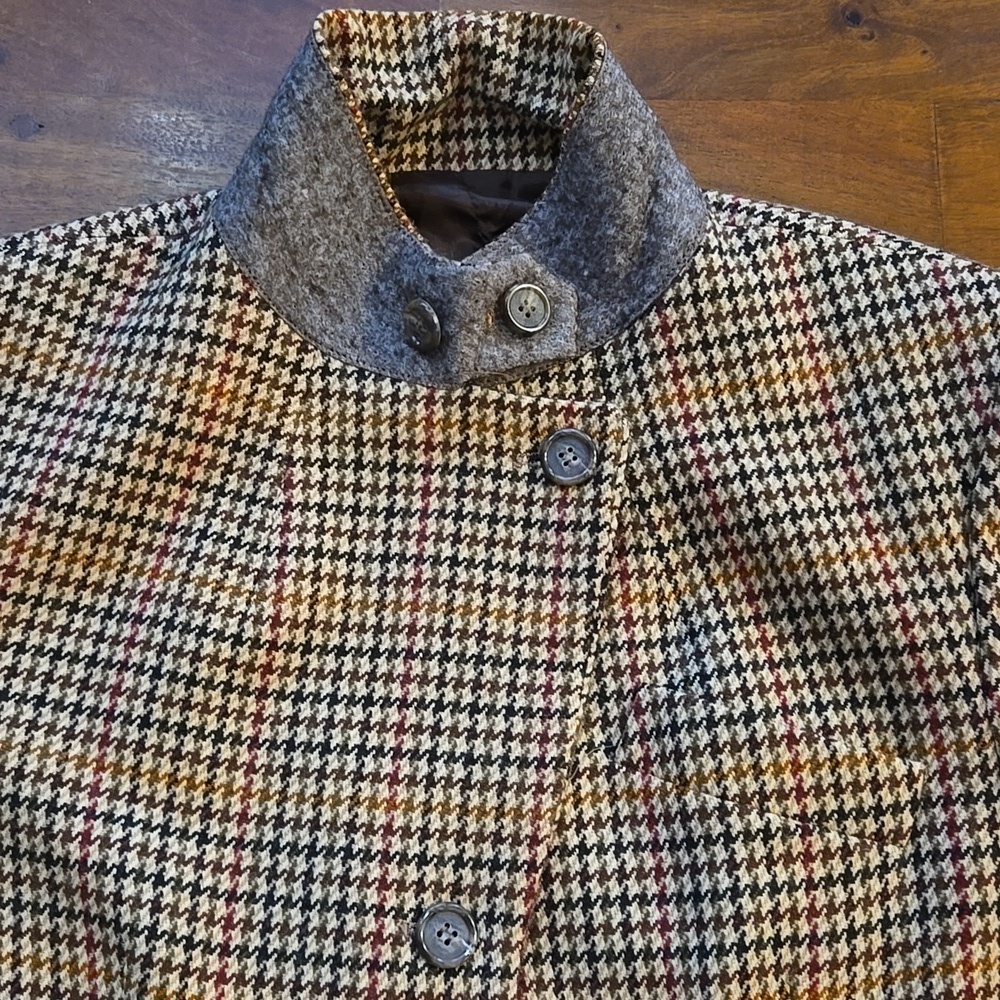 DKNY Vintage Houndstooth Wool And Cashmere Blazer Size 10 - Picture 12 of 14